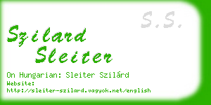 szilard sleiter business card